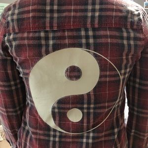 Prolly Esther flannel with ying yang on the back